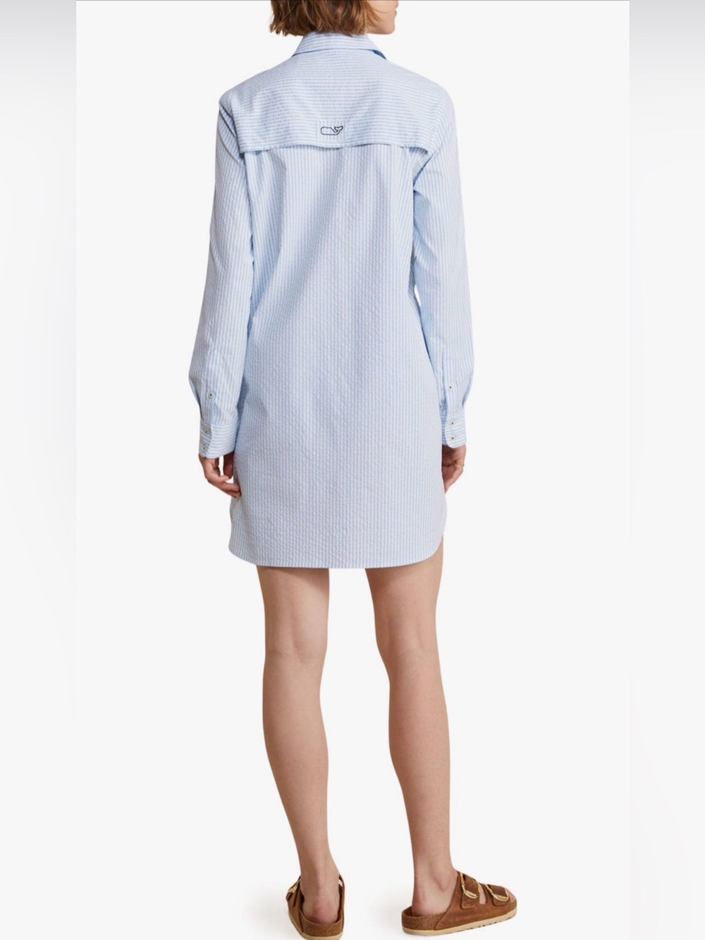 Vineyard Vines Harbor Stripe Searsucker Cover Up PalmBeach Shirt Dress - Picture 3 of 8